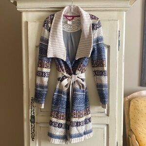 Anthropologie Eloise Firestone Sweater Robe
